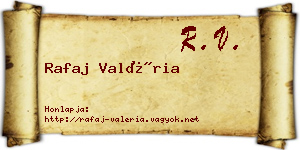 Rafaj Valéria névjegykártya