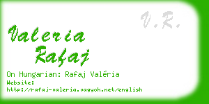 valeria rafaj business card